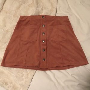 Pink Button-Up Skirt w/ Pockets